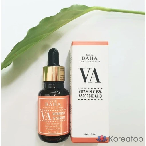 Ампульная сыворотка Cos De Baha VA Pure Vitamin C 15 Serum, 30 мл, 1 шт.