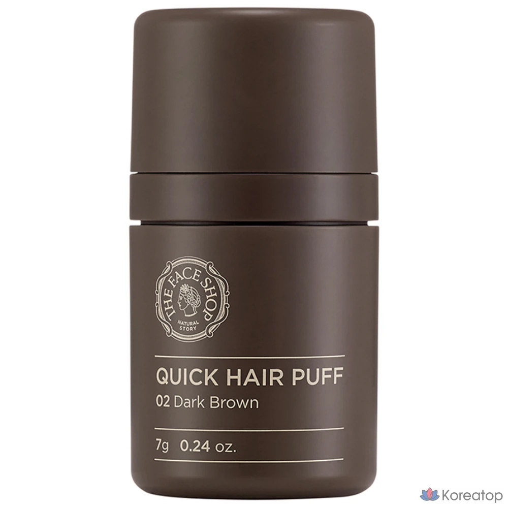 Пудра для волос The Face Shop Quick Hair Puff, оттенок 02 Dark Brown, 7 г, 1 шт.