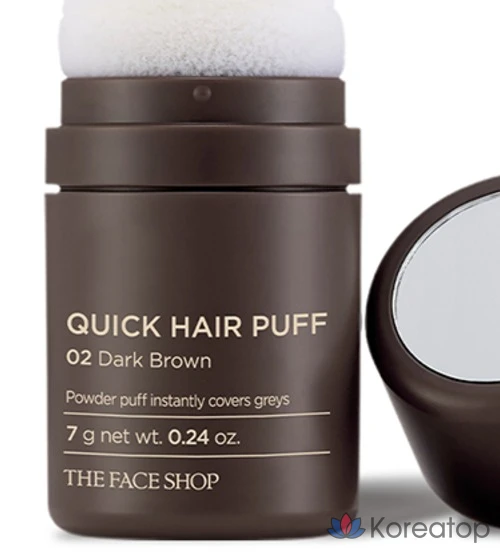 Пудра для волос The Face Shop Quick Hair Puff, оттенок 02 Dark Brown, 7 г, 1 шт., фото 2