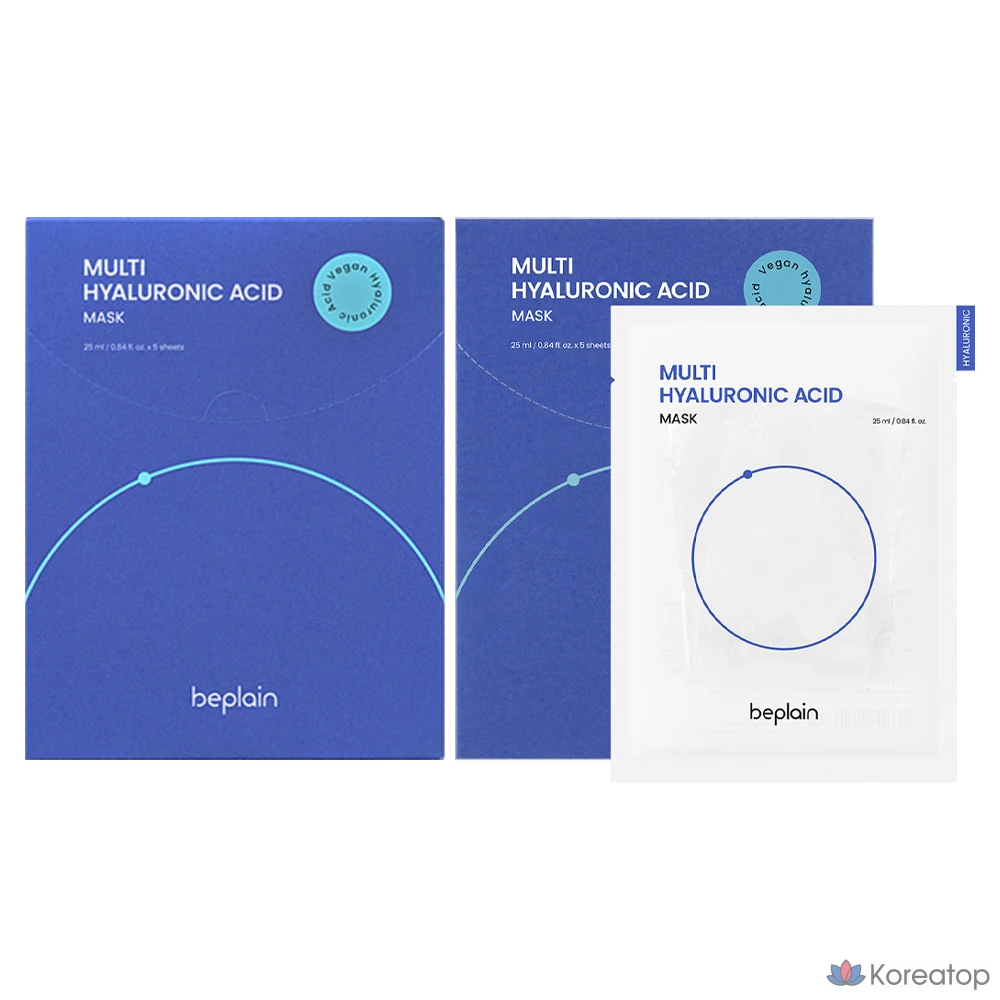 Тканевая маска для лица Beplain Multi Hyaluronic Acid Mask, 25 мл, 10 шт.