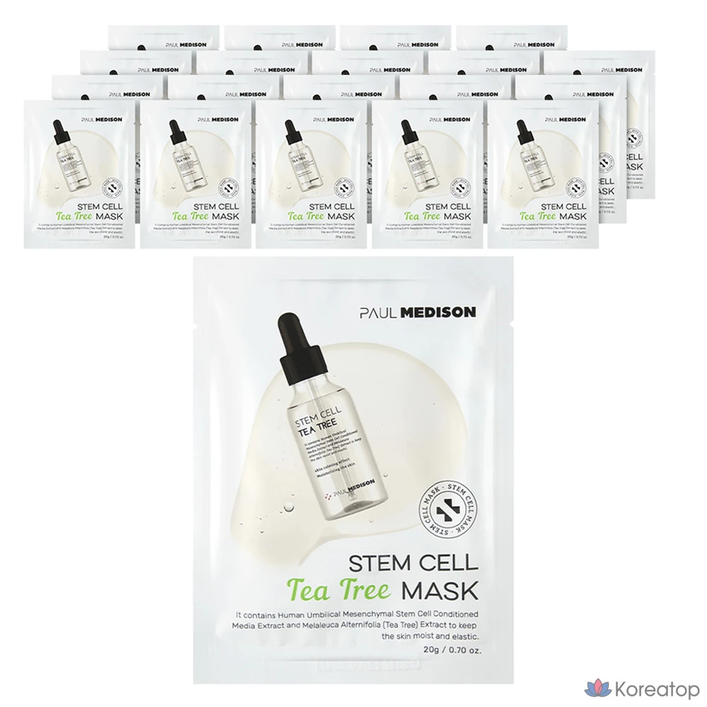 Тканевая маска для лица PAUL MEDISON Stem Cell Tea Tree Mask, 20 шт.