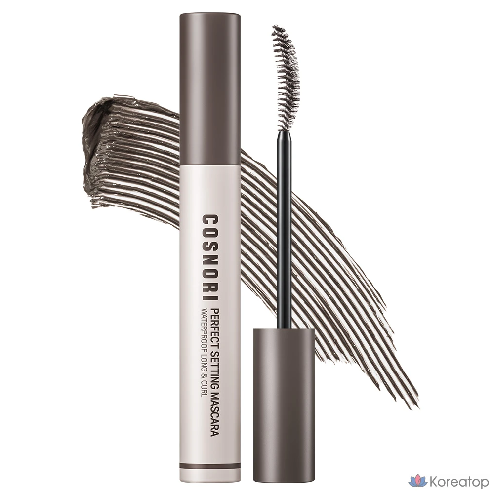 Тушь для ресниц Cosnori Perfect Setting Waterproof Mascara Long & Curl, оттенок 04 Deep Ash, 7 мл, 1 шт.