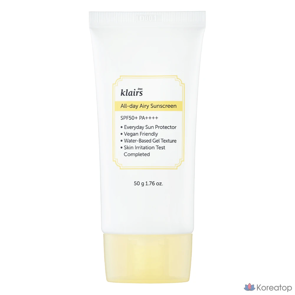 Солнцезащитный крем Dear, Klairs All Day Airy Sunscreen SPF50+ PA++++, 50 г, 1 шт.