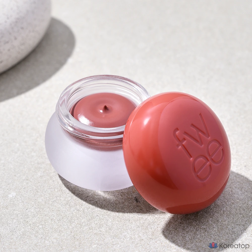Бальзам для губ и щек fwee Lip & Cheek Blurry Pudding Pot, оттенок RS01 Feelim, 5 г, 1 шт., фото 4