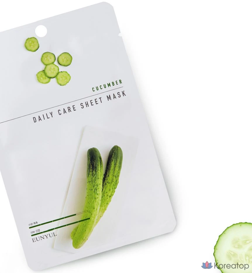 Тканевая маска для лица Eunyul Cucumber Daily Care Sheet Mask, 30 шт., фото 2