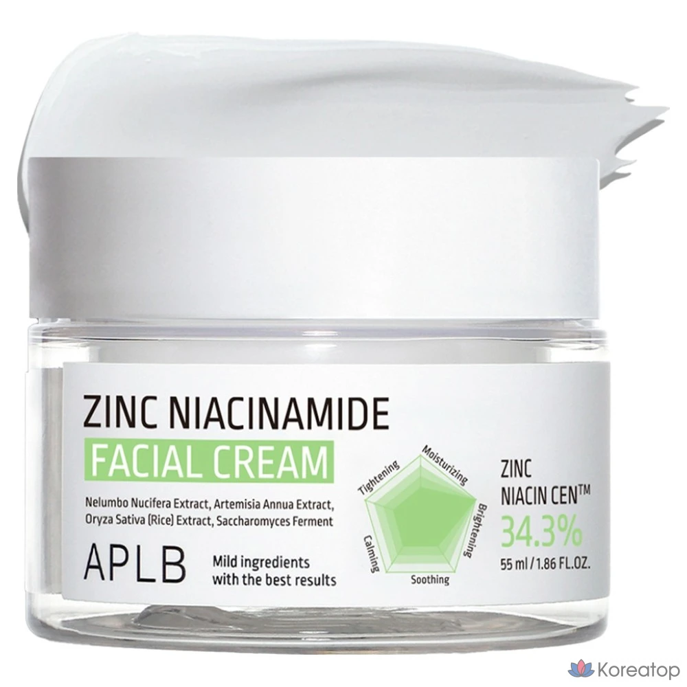 Крем для лица APLB Zinc Niacinamide Facial Cream, 55 мл, 1 шт.