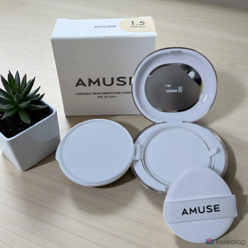 Кушон AMUSE Ceramic Skin Perfector Cushion, оттенок 0.5, 15 г, 1 шт.