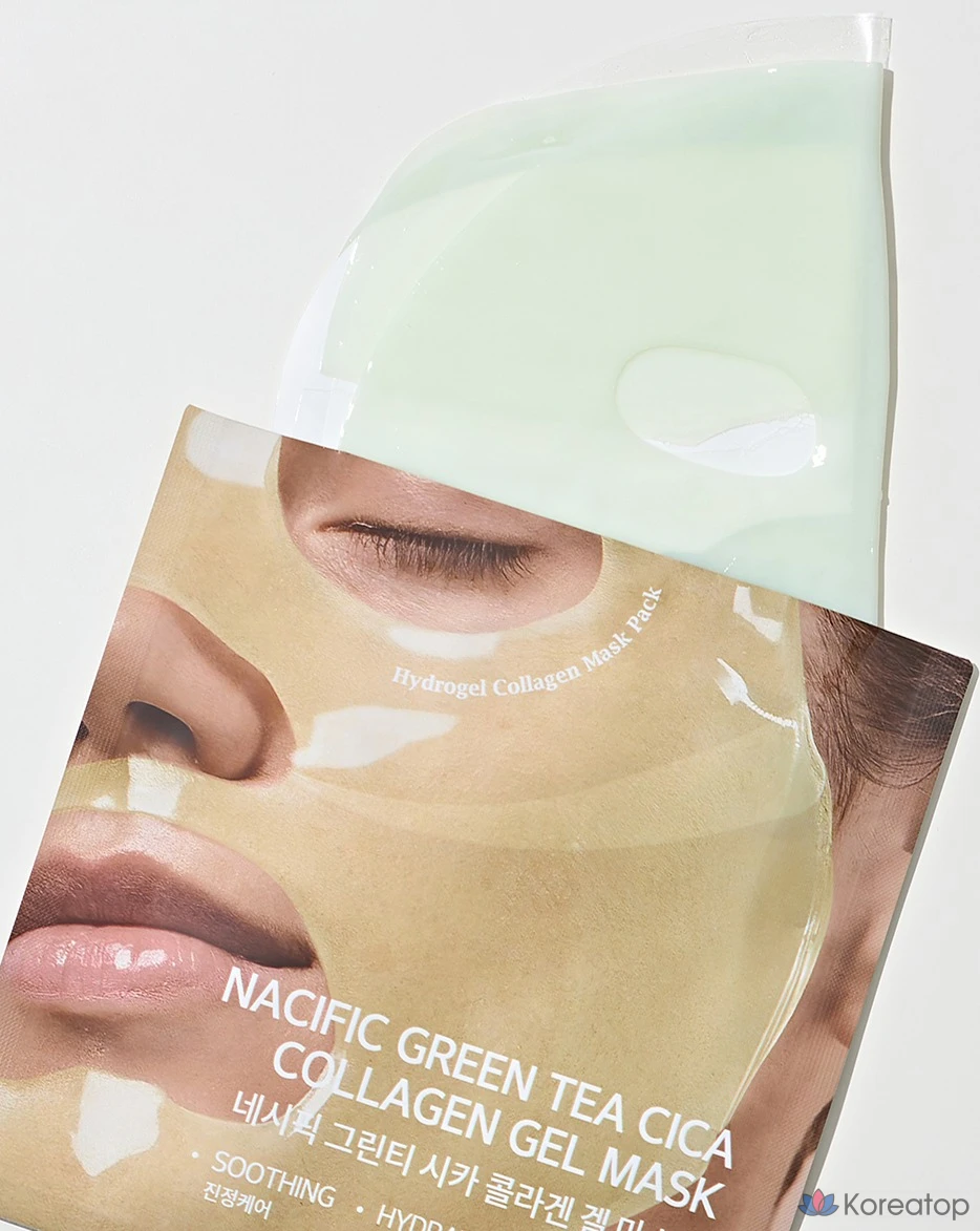 Тканевая маска для лица NACIFIC Green Tea Cica Collagen Gel Mask, 2 шт., фото 3