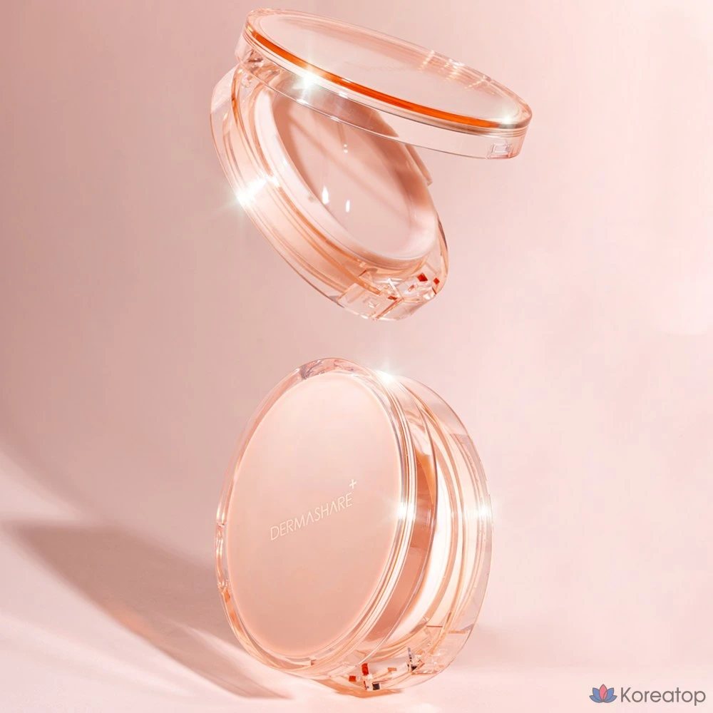 Кушон Dermashare Vegan Glow Long Lasting Air Fixing Cover Cushion Compact, оттенок 21, 1 шт. (компакт + 2 сменных блока), фото 6