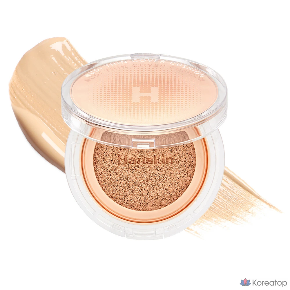 Кушон HANSKIN Nudie Thin Cushion Foundation, оттенок Pure Beige, 12 г, 1 шт.