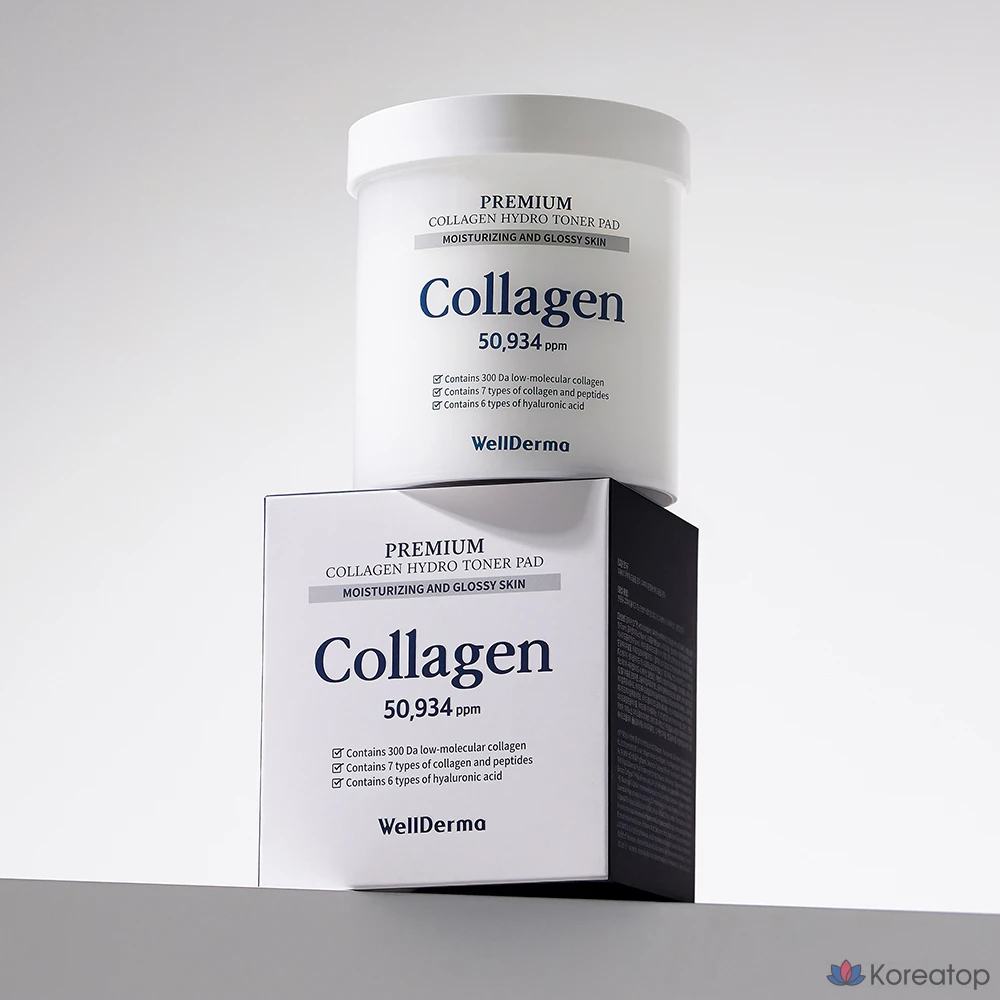 Тонер-пэды WellDerma Premium Collagen Hydro Toner Pad, 250 г, 60 шт.