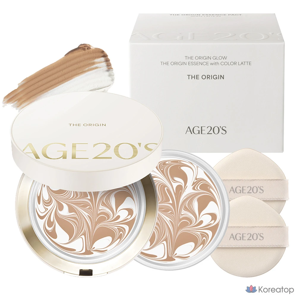 Кушон AGE 20S The Origin Essence Pact, оттенок 23 White Latte, 12.5 г, 2 шт.