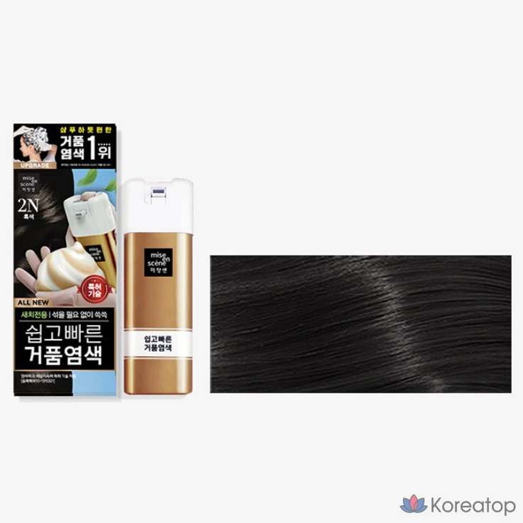 Краска для волос Mise en Scene All New Easy & Quick Foam Hair Color, оттенок 2N Black, 1 шт.