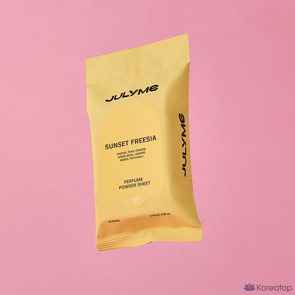 Пудра для тела JUL7ME Perfume Powder Sheet Sunset Freesia, 116 г, 20 шт.