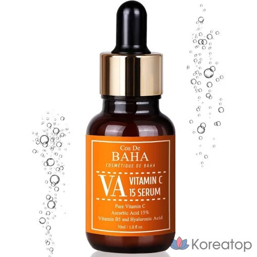Ампульная сыворотка Cos De Baha VA Pure Vitamin C 15 Serum, 30 мл, 1 шт.