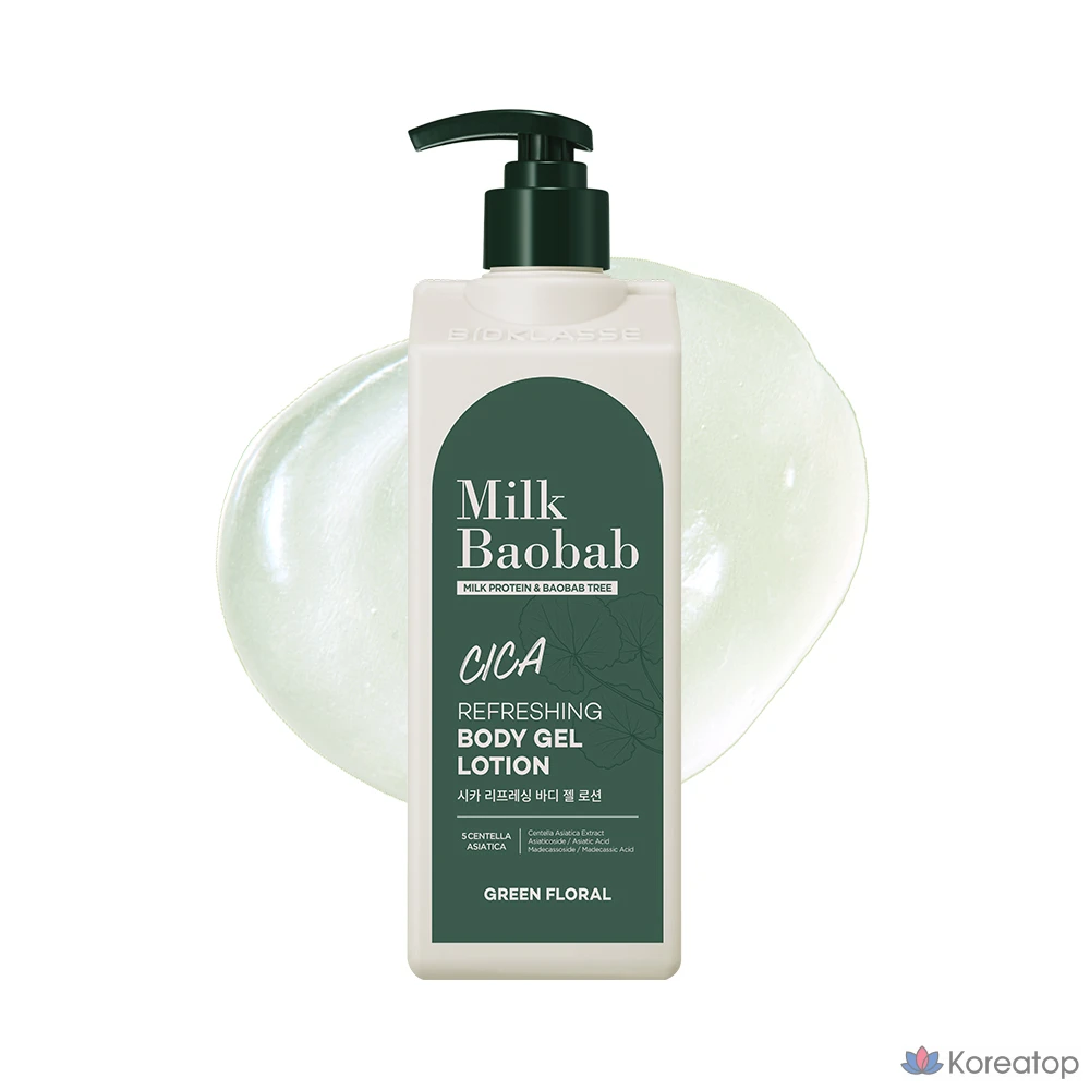Лосьон-гель для тела Milk Baobab Cica Refreshing Body Gel Lotion Green Floral, 500 мл, 1 шт.
