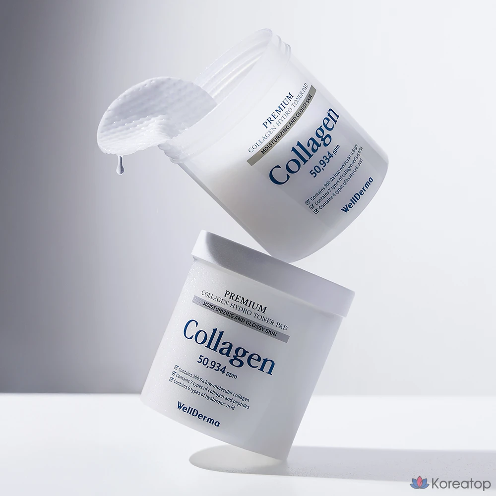 Тонер-пэды WellDerma Premium Collagen Hydro Toner Pad, 250 г, 60 шт.