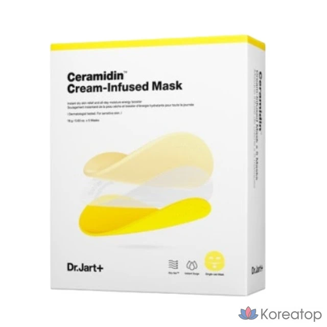 Тканевая маска для лица Dr. Jart+ Ceramidin Cream Infused Mask, 90 г, 10 шт.