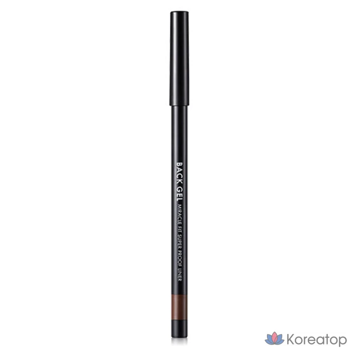 Подводка для глаз Tony Moly Back Gel Miracle Fit Superproof Liner, оттенок 2 Edge Brown, 0.5 г, 1 шт.