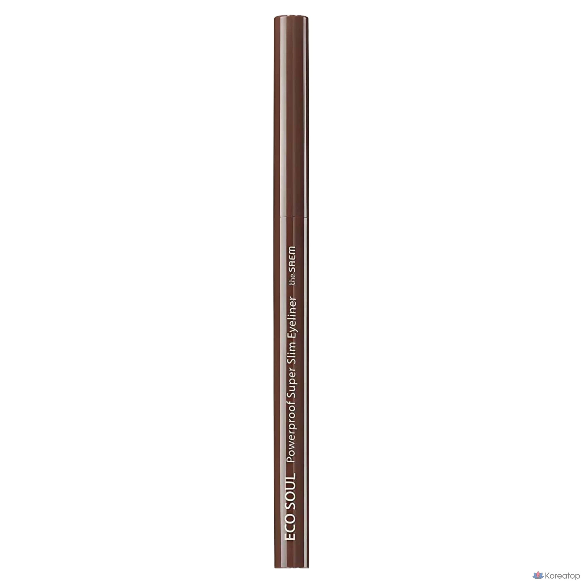 Подводка для глаз The Saem Eco Soul Powerproof Super Slim Eyeliner, оттенок Thrill Brown, 0.1 г, 1 шт., фото 2