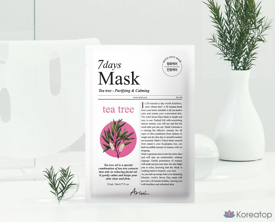 Тканевая маска для лица Ariul 7 Days Tea Tree M Mask, 230 мл, 10 шт., фото 2