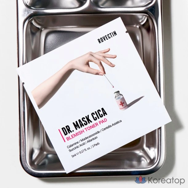 Тонер-пэды Rovectin Dr. Mask Cica Blemish Toner Pad, 70 шт., фото 7