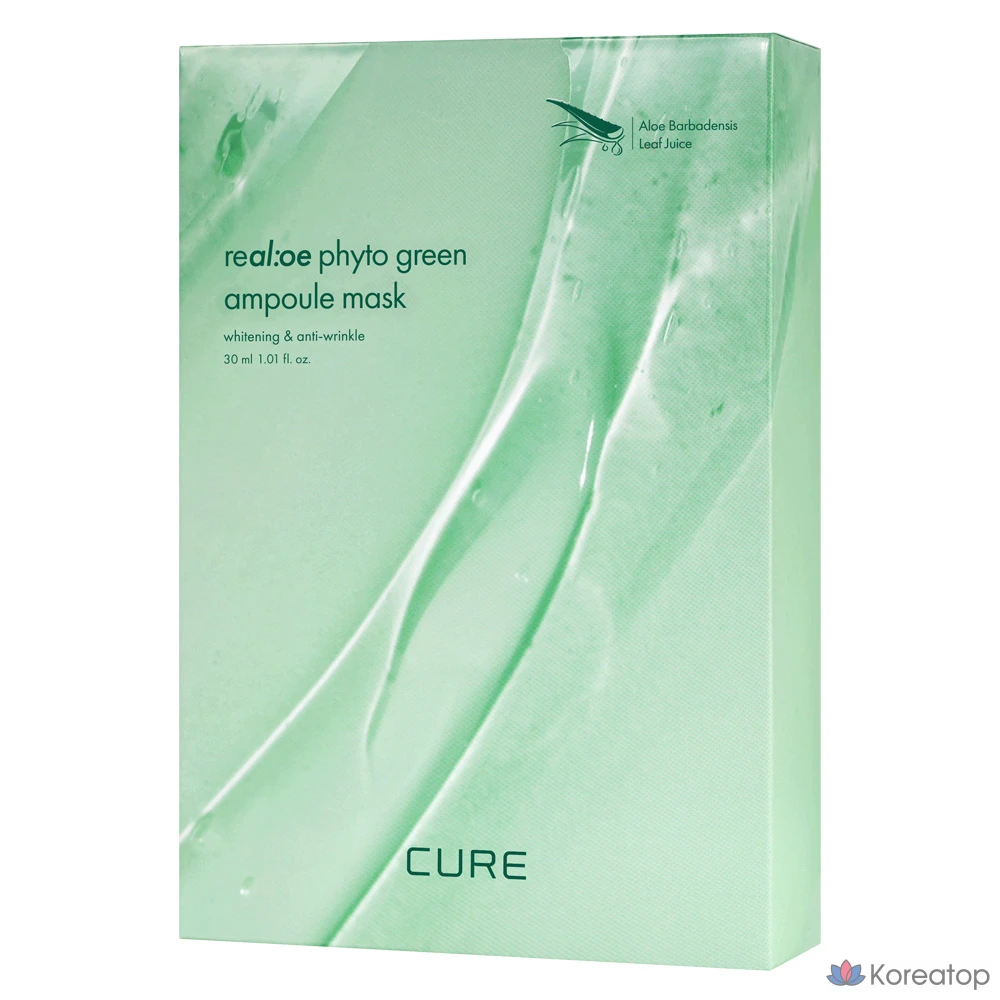 Тканевая маска для лица KIM JEONG MOON Aloe La Sense Roe Cure Realoe Phyto Green Ampoule Mask, 10 шт.