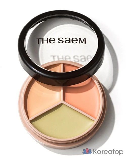 Консилер The Saem Cover Perfection Triple Pot Concealer, оттенок 01 Correct Beige, 13.5 г, 1 шт.