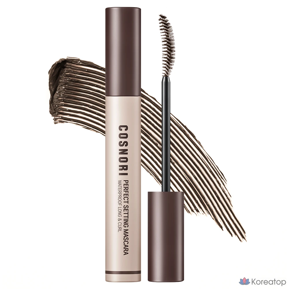 Тушь для ресниц Cosnori Perfect Setting Waterproof Long & Curl Mascara, оттенок 1.5 Black Brown, 7 мл, 1 шт.