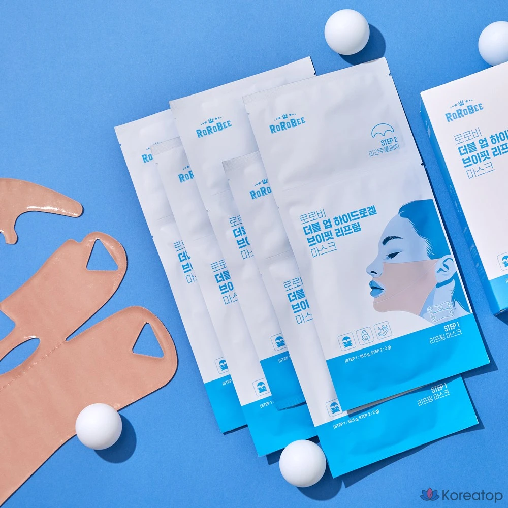 Тканевая маска для лица LOLO SKINNY Double Up Collagen Hydrogel V-Line Lifting Mask Sheet, 10 шт.