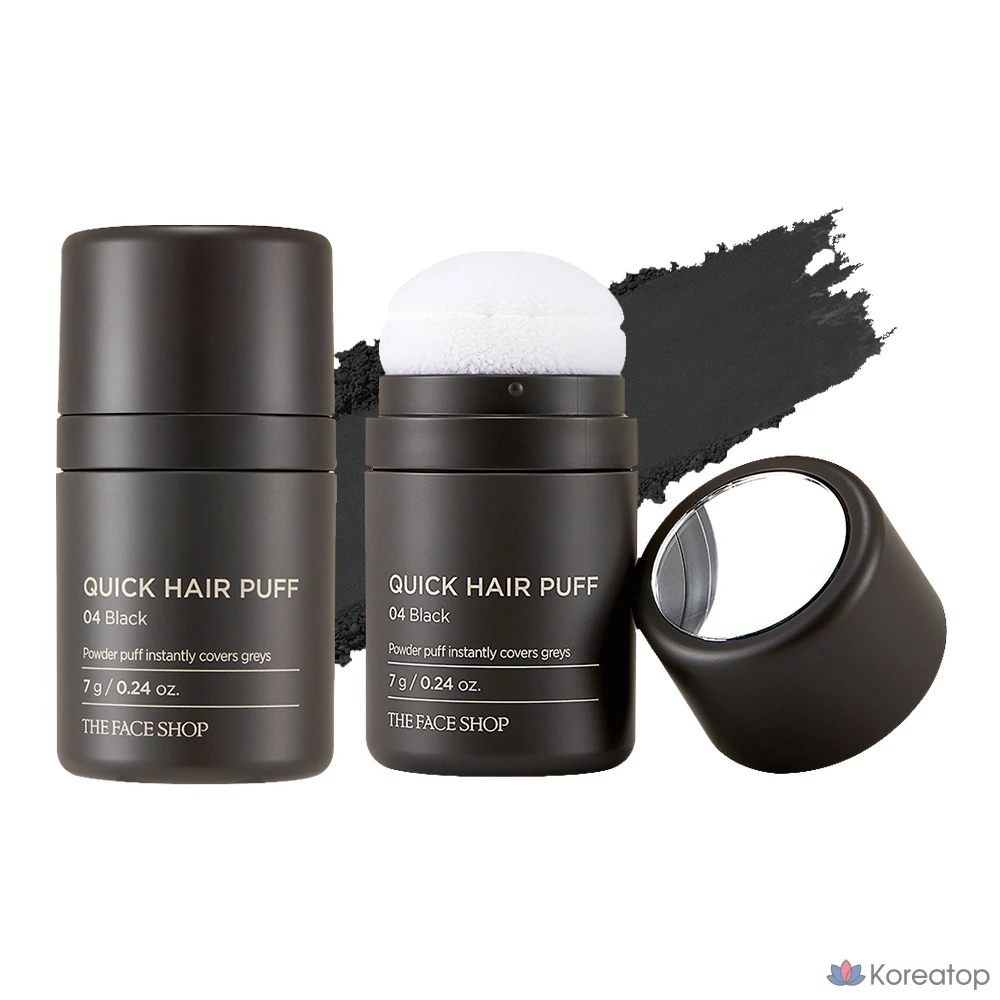 Пудра для волос The Face Shop Quick Hair Puff, оттенок 04 Black, 7 г, 1 шт.