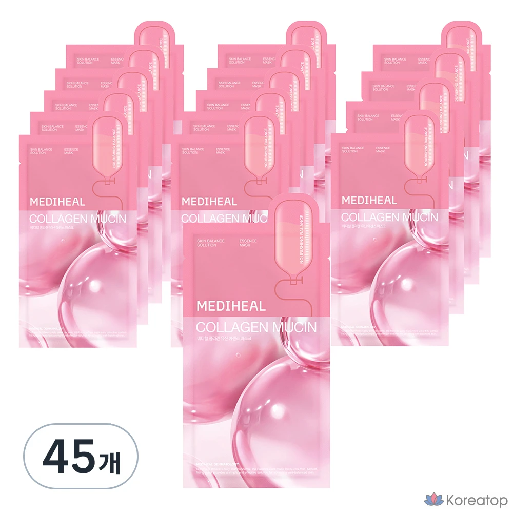 Тканевая маска для лица MEDIHEAL Collagen Mucin Essence Mask, 20 мл, 45 шт.