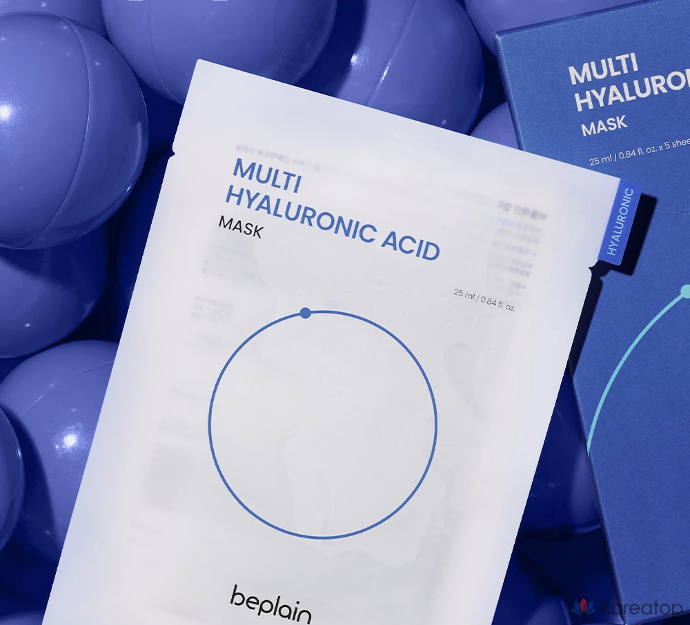 Тканевая маска для лица Beplain Multi Hyaluronic Acid Mask, 25 мл, 10 шт., фото 3