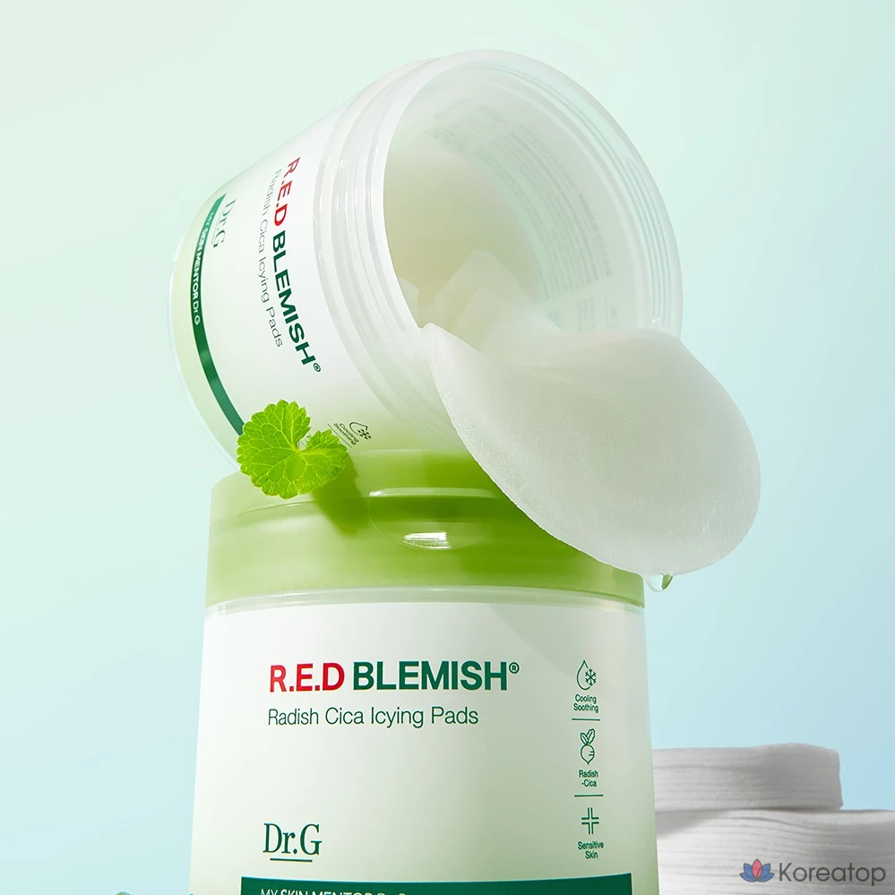 Пэды для лица Dr. G Red Blemish Turnip Cica Icing Pad, 190 мл, 60 шт.
