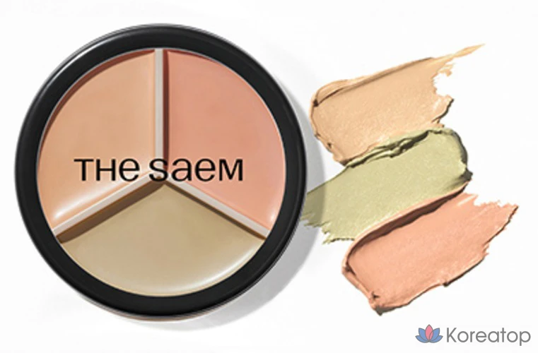 Консилер The Saem Cover Perfection Triple Pot Concealer, оттенок 01 Correct Beige, 13.5 г, 1 шт.