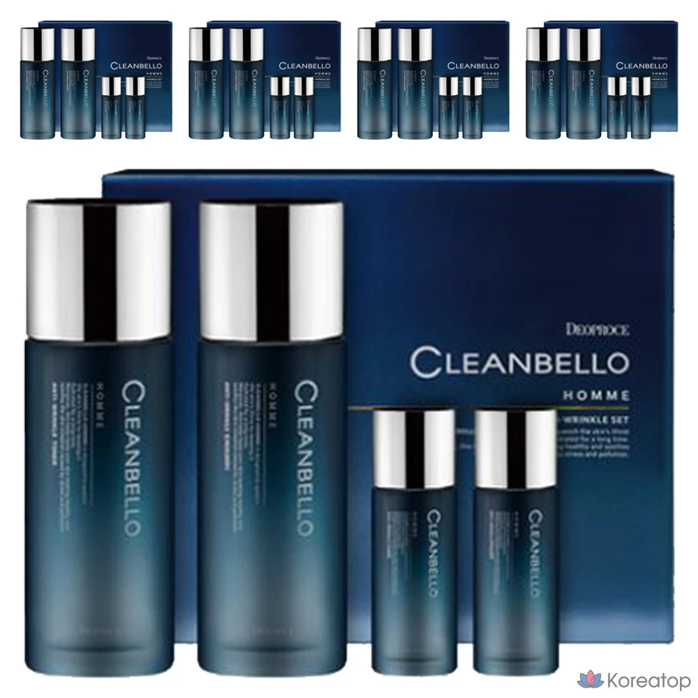 Набор для ухода Deoproce Cleanbella Homme Anti-Wrinkle 4-piece Set (Skin + Lotion), 5 шт.