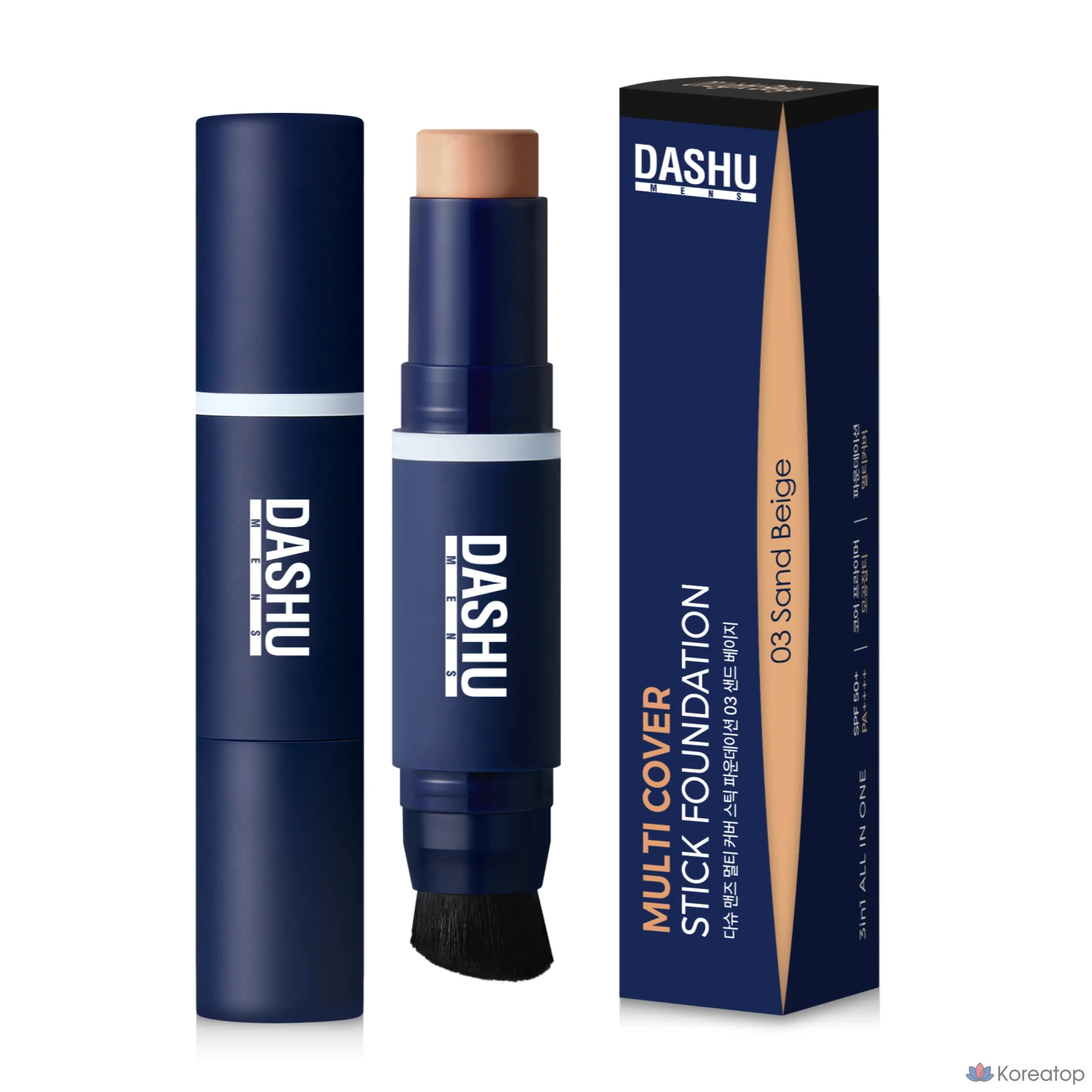 Стик-фундамент DASHU Men's Multi Cover Stick Foundation, оттенок 03 Sand Beige, 12 г, 1 шт., фото 2