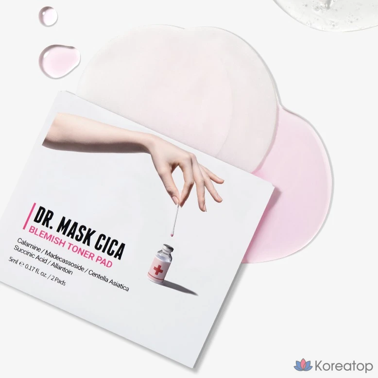 Тонер-пэды Rovectin Dr. Mask Cica Blemish Toner Pad, 70 шт., фото 8