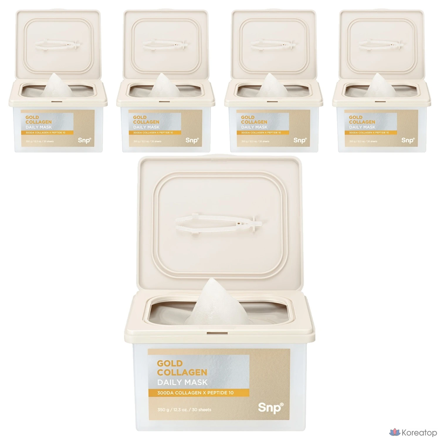 Тканевая маска для лица SNP Gold Collagen Daily Drawing Mask, 350 г, 30 шт.