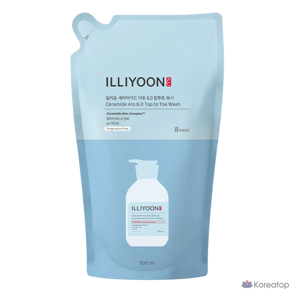 Очищающий гель Illiyoon Ceramide Ato 6.0 Top-to-Toe Wash Refill, 500 мл, 1 шт.