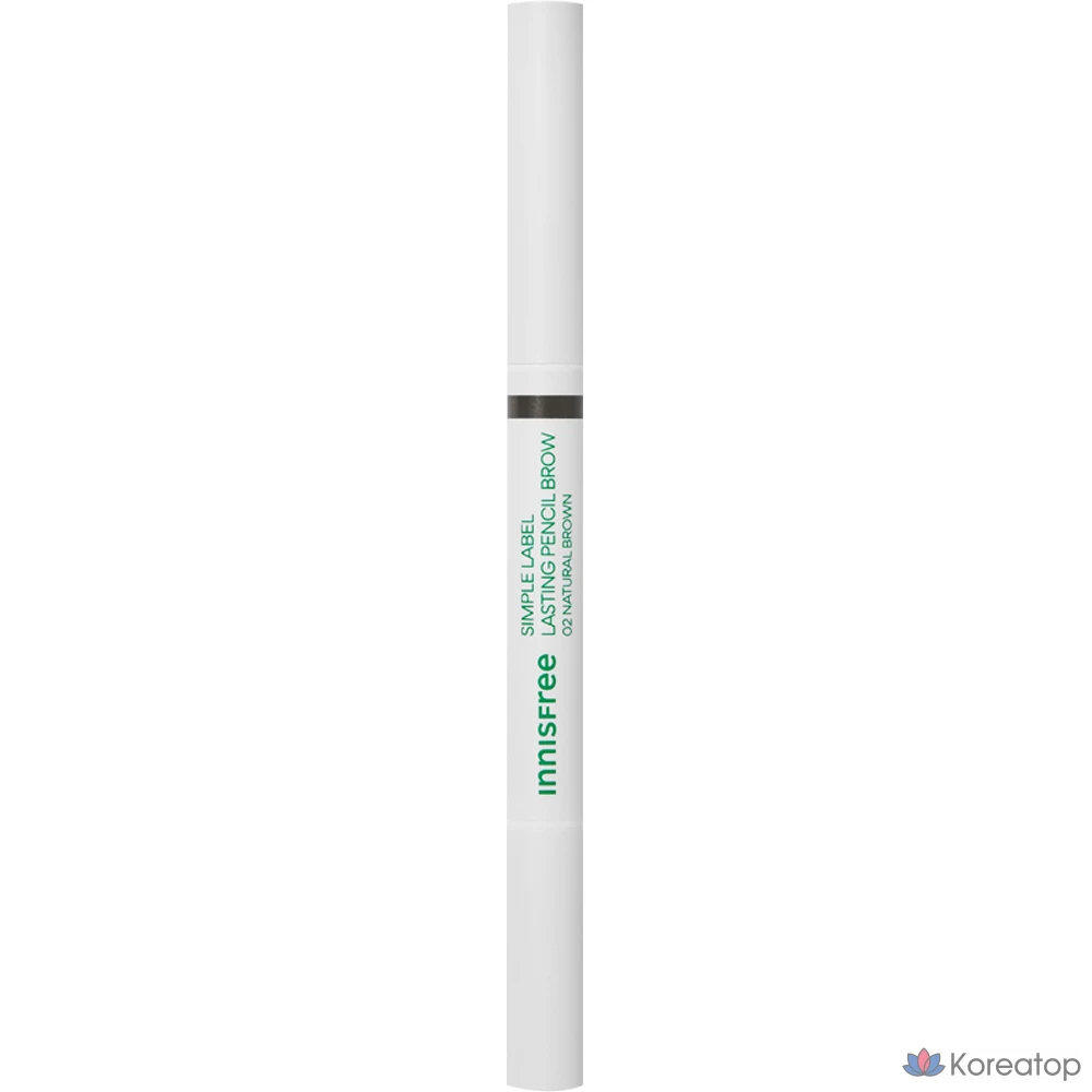 Карандаш для бровей Innisfree Simple Label Lasting Pencil Brow, оттенок 02 Natural Brown, 0.15 г, 1 шт.