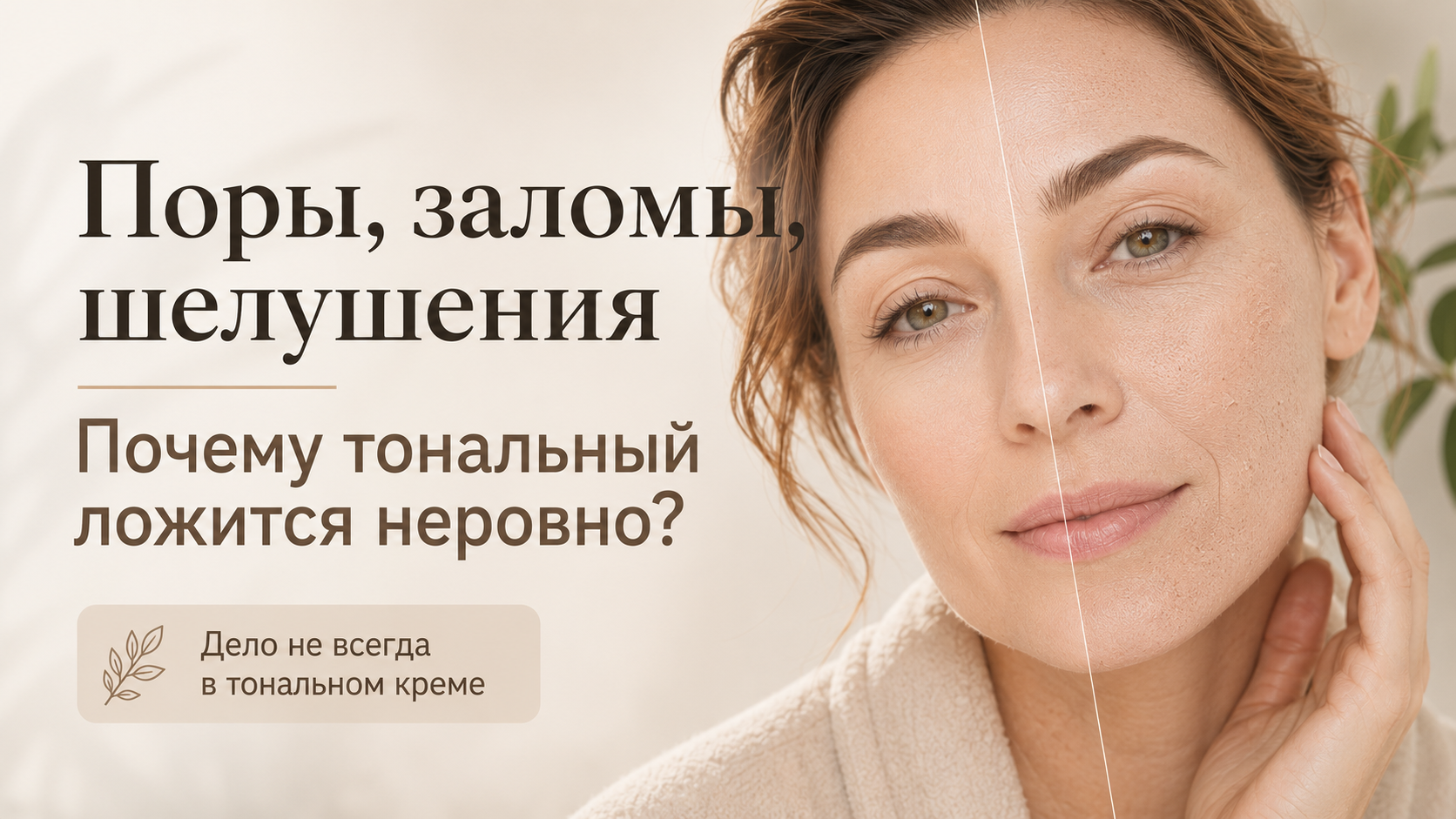 Тональный крем подчёркивает поры, заломы и шелушения: сравнение ровного и неровного покрытия и причины, по которым макияж ложится неаккуратно.