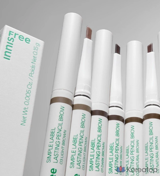 Карандаш для бровей Innisfree Simple Label Lasting Pencil Brow, оттенок 02 Natural Brown, 0.15 г, 1 шт., фото 3
