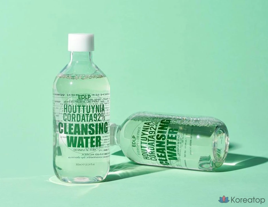 Очищающий мицеллярный тонер Derma Factory EDLP Houttuynia Cordata 92% Low pH No-Wash Micellar Cleansing Water, 300 мл, 1 шт.