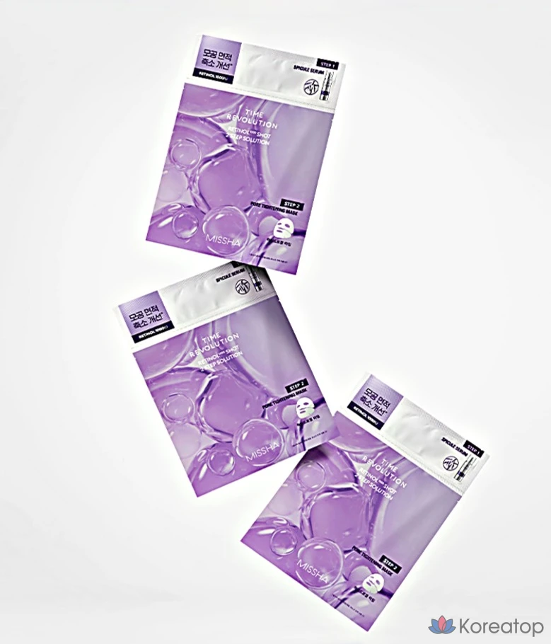Тканевая маска для лица Missha Time Revolution 1000 Shot 2-Step Solution Mask, 3 шт., фото 3