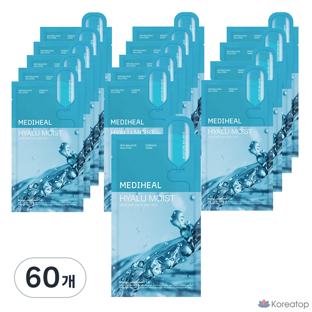 Тканевая маска для лица MEDIHEAL Hyalu Moist Essence Mask, 20 мл, 60 шт.