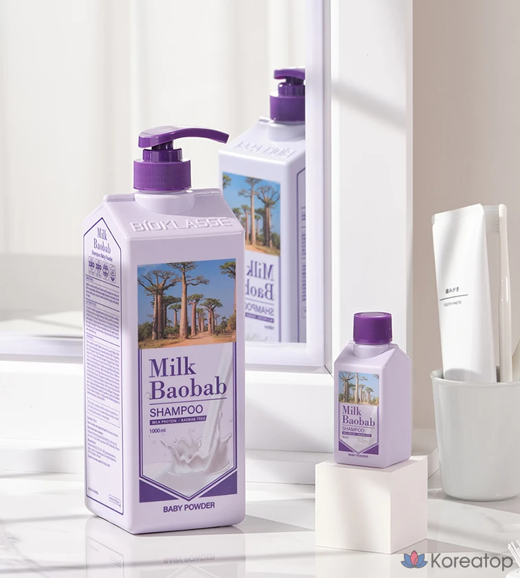 Набор для ухода Milk Baobab Bio Classe Baby Powder Shampoo + Treatment, 1000 мл x 2, 4 шт.