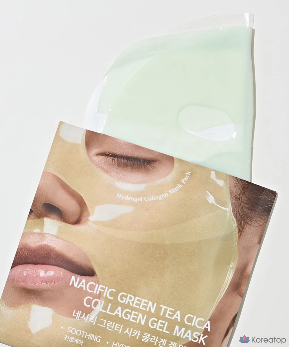 Тканевая маска для лица NACIFIC Green Tea Cica Collagen Gel Mask, 4 шт., фото 2