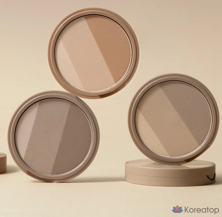 Пудра для лица Mqny Fake Up 3-Color Shading, оттенок Grave Brown, 9 г, 1 шт.