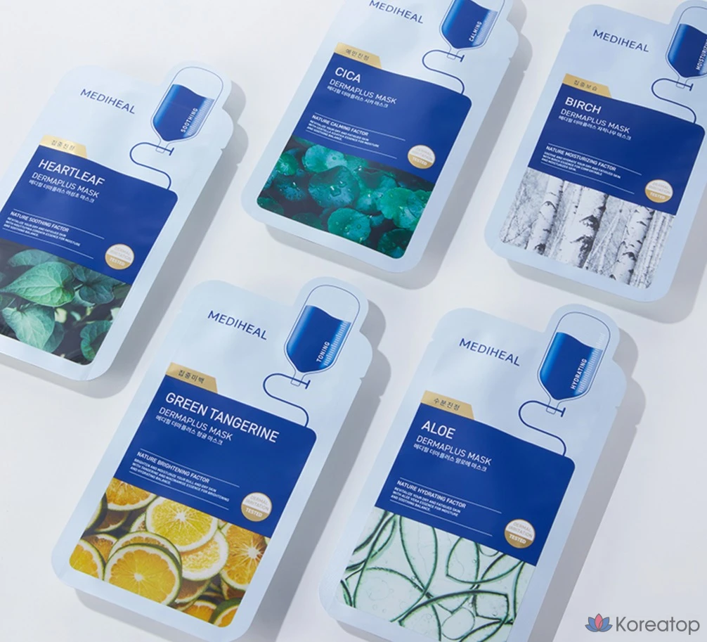 Тканевая маска для лица MEDIHEAL Derma Plus Cica Mask, 50 шт., фото 9